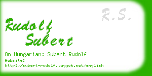 rudolf subert business card